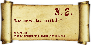 Maximovits Enikő névjegykártya